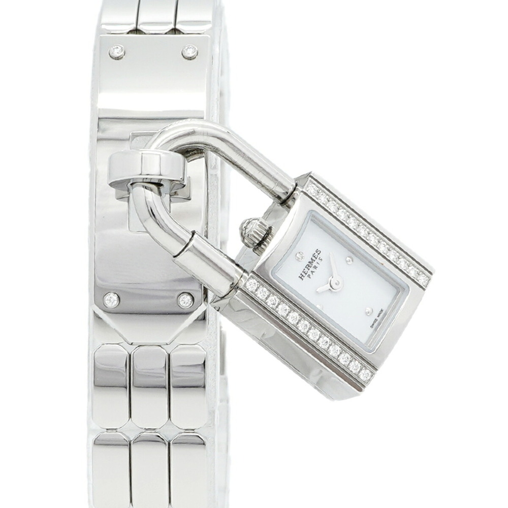 Hermes Kelly Watch Diamond Bezel KE4.130b White Dial Women's